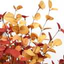 6 Pcs Artificial Eucalyptus Stems Fall Decorations with Fall Eucalyptus Leaves Autumn Decorations for Office and Home Artificial Plants for Floral Arrangement