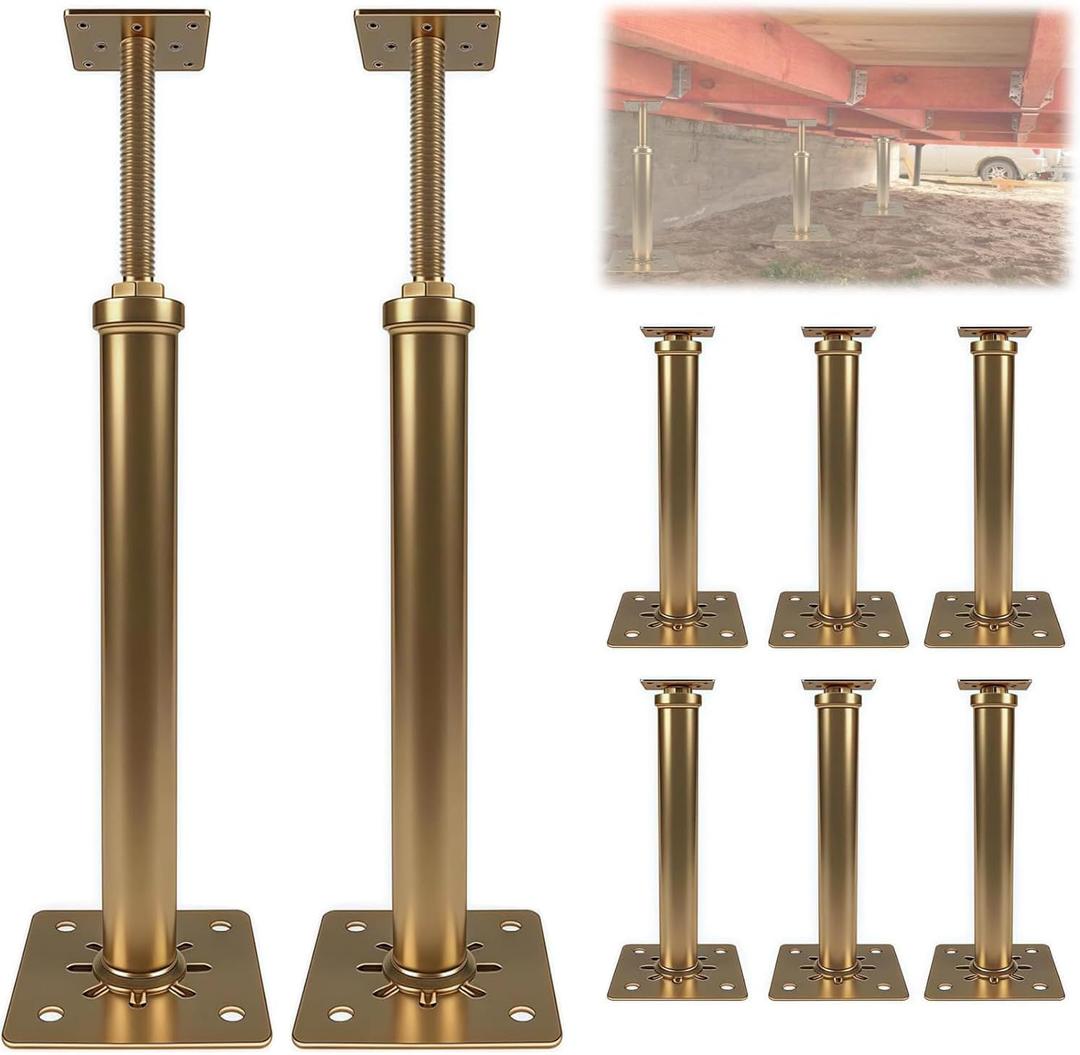 8 PCS House Floor Jacks for Leveling, 11.6" - 16" Height Range, Screw Jacks for Home Leveling, Jack Posts for Basement, 4 ton Min and Max Height Capacity, Galvanized
