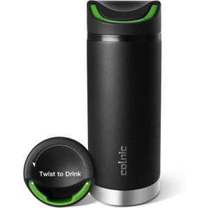 16 oz Travel Coffee Mug: Keep Hot & Cold 24H,Double Wall Vacuum with Copper-Layer Insulated Tumbler, Leak Proof Stainless Steel Matcha Cup with Lid, Reusable for Iced Coffee & Water,Car & Office Black