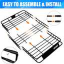 LWTURMRT Heavy Duty 54"X36"Roof Rack Cargo Basket Universal Rooftop Cargo Carrier with Waterproof Cargo Bag 18 Cubic Feet (54"X34"X17") Cargo Net
