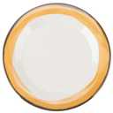 G.E.T. 9" Ivory/Yellow Heavy-Duty Wide Rim Melamine Dessert Plate (Set of 4)