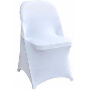 100 Pcs White Folding Chair Cover Washable Removable Universal Fitted Chair Cover Protector for Wedding Party Banquet Holidays Celebration Decoration Chair Covers