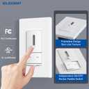 ELEGRP Slide Dimmer Light Switch, Universal Dimmable LED Lighting Control, Single Pole or 3 Way Dimmer Switches for Led Lights, Wall Plate Included, UL Listed, 10 Pack, Matte White