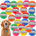 Foilswirl 24 Pcs Dog Squeaky Tennis Balls Bulk 2.95 Inch Interactive Pet Toy Ball Dog Chewing Toy for Large Medium Small Puppy Training and Practice Pet