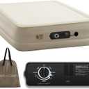 Simpli Comfy 18 Queen Inflatable Air Mattress with Built-in Dual Pump, Adjustable Firmness, Foldable Blow-Up Mattress with Storage Bag, Self-Inflating Air Mattress for Home, Guest, Travel, Camping