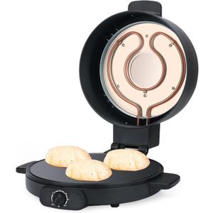 Arabic Bread Maker Machine, 12 Inch Electric Middle East Pita Making Oven for Home, 1800W with 110V US Plug and Temperature Adjust (Black)