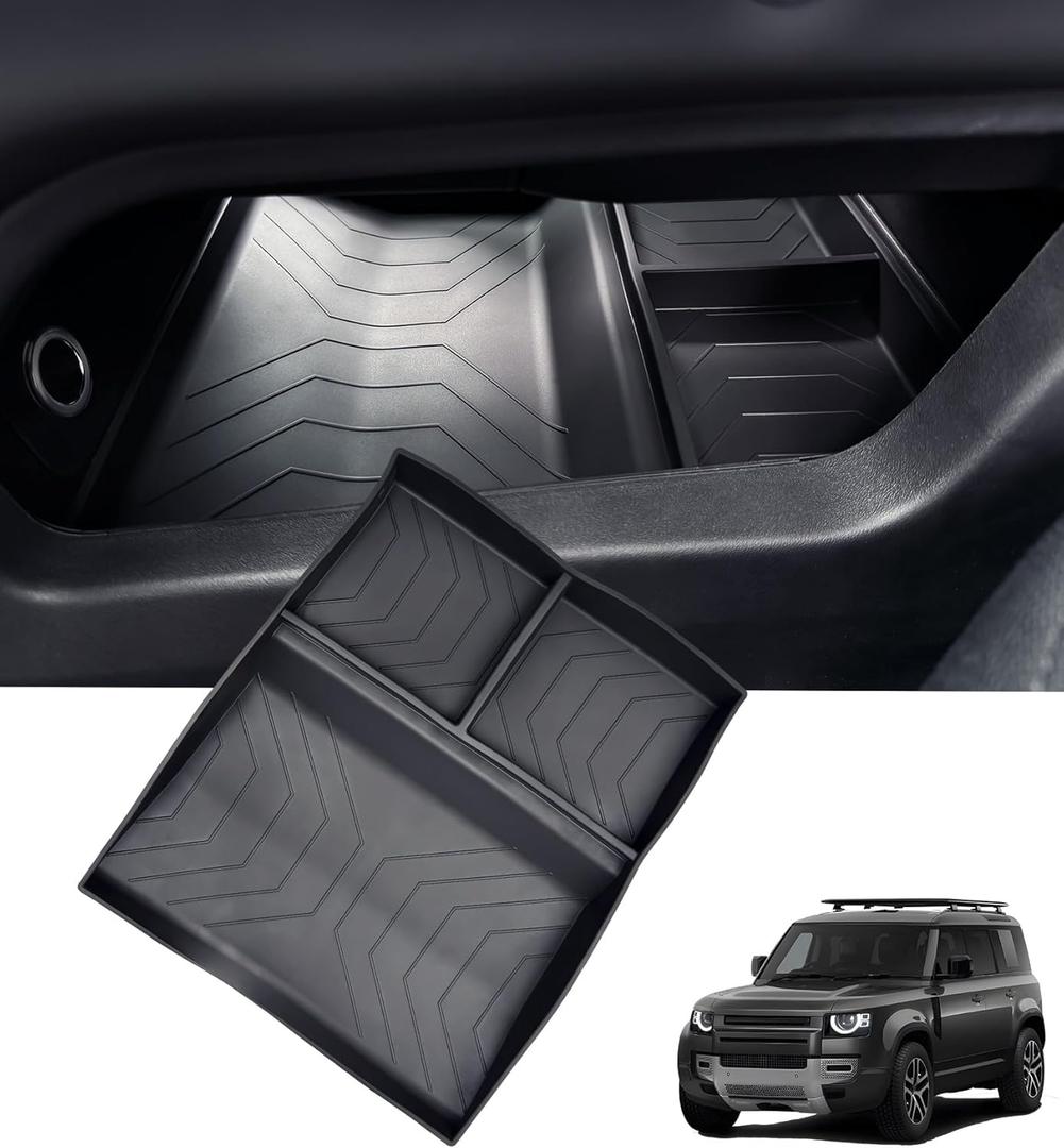 Lower Center Console Organizer Tray for Land Rover Defender 90/110/130 2026 2025, Interior Accessories Insert Tray Storage Box for 2025-2026 Defender, Black