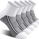 Gonii Mens Athletic Ankle Socks 5-Pairs | Running,Hiking,Sports,Workout,Gym,Golf,Blister Defense,Cushioned,Arch Support,Compression,Comfortable,Quarter (XL)