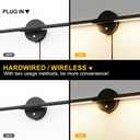 31inch Plug in Bathroom Vanity Light, 6000K Black Wireless Vanity Lights with Remote Control, Black Bar Mirror Light for Bathroom Mirror