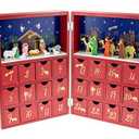 Clever Creations Wooden Christmas Advent Calendar, Countdown to Christmas, Festive Holiday Decoration, Book Nativity Scene