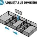 Marbrasse Expandable Desk Drawer Organizer, Mesh Drawer Organizer Tray with 10 Adjustable Compartments, Desk Organizers and Accessories for Office Supplies (Longer Expandable Drawer Organizer-B)