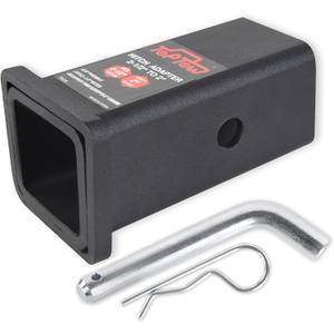 TOPTOW 64028HP Trailer Hitch Adapter 2-1/2" to 2" Hitch Reducer Sleeve Carbon Steel, 5/8 inch Pin & Clip Included