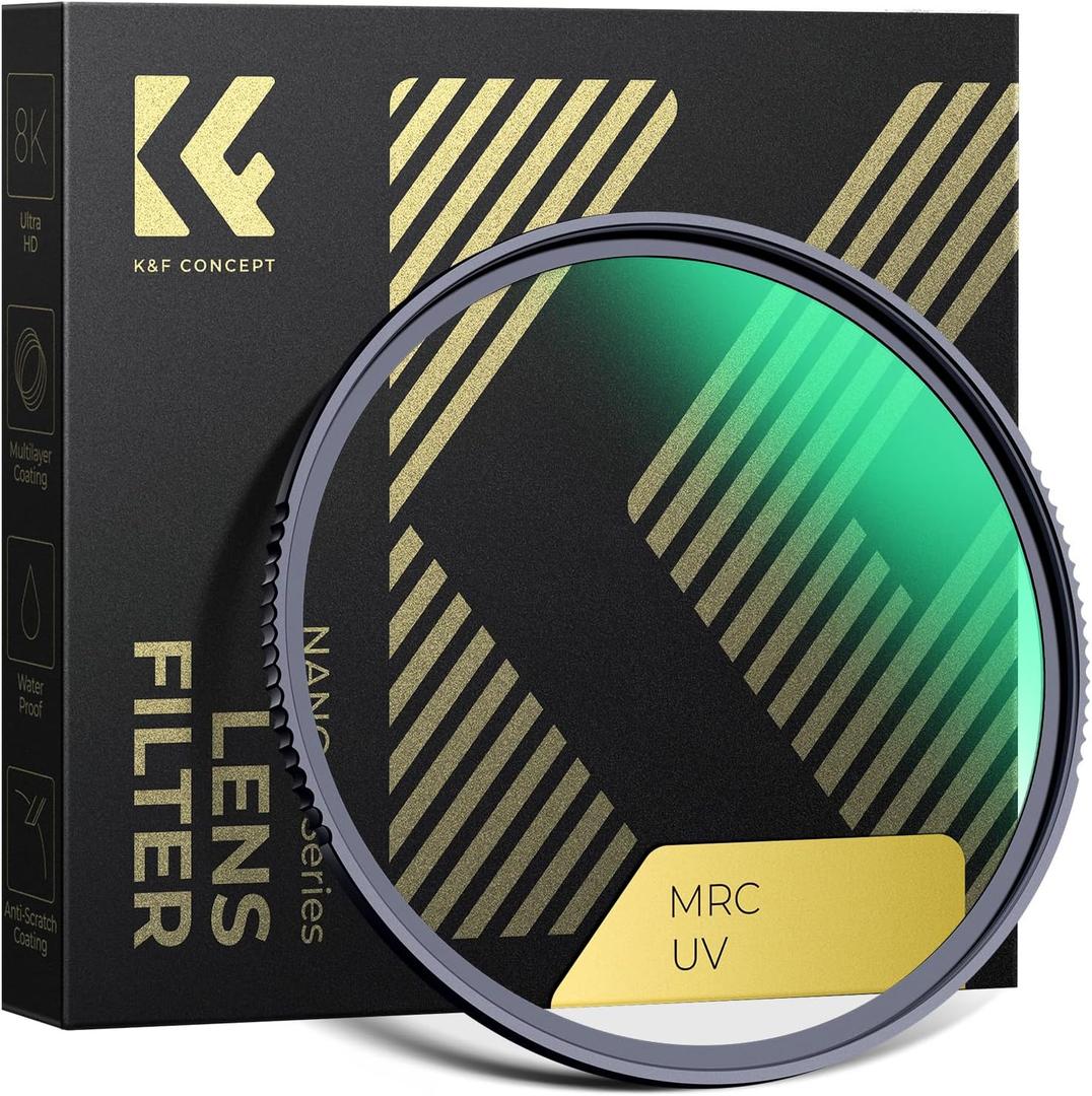 K&F Concept 82mm MC UV Protection Filter with 28 Multi-Layer Coatings HD/Hydrophobic/Scratch Resistant Ultra-Slim UV Filter for 82mm Camera Lens (Nano-X Series)
