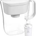 Brita Small 6 Cup Denali Water Filter Pitcher with 1 Brita Standard Filter, Made Without BPA, Bright White