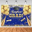 Avezano Congrats Grad Backdrop for Class of 2025 Congratulate Graduation Party Decorations Photography Background Grad Celebration Prom Party Photoshoot Supplies (8x6ft, Blue)