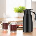 Essenya 2 PCS 68 OZ Thermal Coffee Carafe, Insulated Stainless Steel Coffee Carafe Double Walled Vacuum Thermal Pot Flask with Brushes for Keeping Hot Coffee Tea Home and Office (Black)