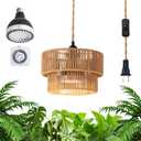 Hanging Grow Light for Indoor Plants, 30W Full Spectrum 4000K Plug-in Pendant Grow Lamp with Timer, 15FT Cord, Adjustable Hanging Kit for Tall Plants, Seedlings, Succulents