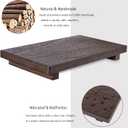 zoocatia Small Wood Tray Pedestal Stand Farmhouse Bathroom Decor Decorative Wooden Riser Kitchen Soap Dish Holder for Vanity, Counter, Sink, Large 11.8" x 7" - Walnut