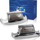 NTHREEAUTO 2PCS Front Rear Smoked Fender Light LED Fender Tip Tail Lights Compatible with Harley Road King Electra Glide Ultra Classic Heritage Softail Touring FLHR FLSTC FLHTC FLHTCU (Smoke Lens)