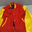 Men's Fashion Varsity Jacket Causal Slim Fit Wool Letterman Baseball Bomber Jackets (Red, M)