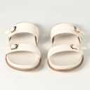 The Drop Women's Avona Two Strap Slide Sandals (6.5, Cream)
