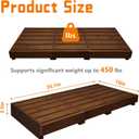 Outdoor Steps 3.5'' Height, Wooden Step Platform 35 Length, Step Stool with Non Slip Pads, Step for Outside, Wooden Platform for Bathroom, Kitchen, Bed(Dark Brown)