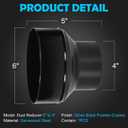 Duct Reducter 6 to 4 Air Ducting Reducer Increaser Air Duct Adapter or Round Metal Pipe Reducer for Bathroom Kitchen Ventilation Systems - Black