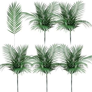 Giegxin 30 Pcs Artificial Palm Leaves Large Faux Plants Fall Harvest Decorations Plastic Palm Fronds Fake Tropical Tree Leaves for Wedding Jungle Safari Party Decorations(8 x 25 Inch,Green)