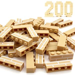 200PCS Classic Wall Building Bricks 1x4 Yellow Color, Compatible with Lego Part, ABS material, Creative Building Sets for Home, School & DIY STEM Projects, Construction Toy for Kid Age6 7 8 9 10 11 12