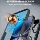 Miracase Magnetic for iPhone 16 Plus Case Full-Body Phone with Built-in Glass Screen Protector, [Compatible with MagSafe] Military Drop Proof 16 Plus Cover Bumper 6.7 inch, Black