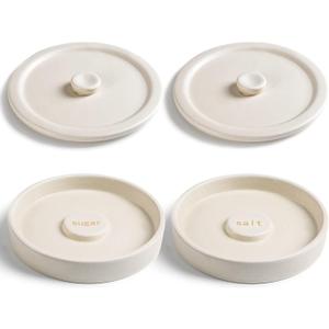 Ceramic Margarita Salt Rimmer with Lid Set of 2 Home Bar Accessories for Seasoning - Rimmers for Drinks - Bartender Kit Tools - Bar Decor Sugar Salt Rimmer Plate Hand Make