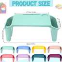 Beeveer 8 Pcs Kids Lap Desk Tray Bulk 19.7x9.6x7.1in Portable Lap Tray for Kids Plastic Table with Side Storage Space for Bed Classroom Laptop Children Car Activity Eating Floor (Cute Colors)