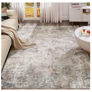 UERMEI 10x12 Area Rug Living Room Rugs - Washable Neutral Modern Abstract Soft Thin Large Rug Indoor Floor No Slip Rug Carpet for Bedroom Under Dining Table Home Office Decor - Brown Grey