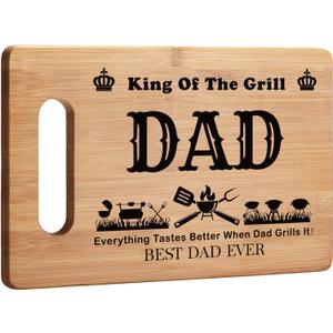Grill Grilling Gifts for Dad, BBQ Cutting Board, King Of The Grill, Father's Day Gifts For Dad, Best Dad Ever Gift For Father