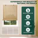 BAYUE Bamboo Blinds for Interior Windows, Roll Up Light Filtering, 32x72 in