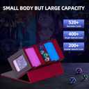TopMade Card Deck Box with Commander Display, Trading Card Storage Box 520+ with Dice Tray, Leather Magnetic Closure Trading Card Case for YuGiOh, TCG, MTG and Sport Cards - Black & Red