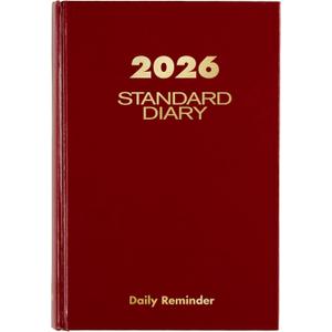 AT-A-GLANCE 2026 Diary, Standard Diary, Daily, 5-3/4" x 8-1/4", Small, 12-Month, Hardcover, Red (SD3891326)