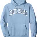 Retro Rhode Island Souvenir Classic Rhode Island Light Blue Pullover Hoodie (Blue, M)