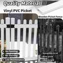 Yaocom 24 Pieces 7/8" x 3" PVC Picket Pack White Vinyl Picket Fence Parts for Outdoor Backyard Garden