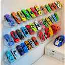 3 Layer Acrylic Wall Mount Display Case for Hot Wheels, 3-Tier Organizer Shelf Holds 27 Toy Cars, 1:64 Diecast Car Storage Organizer