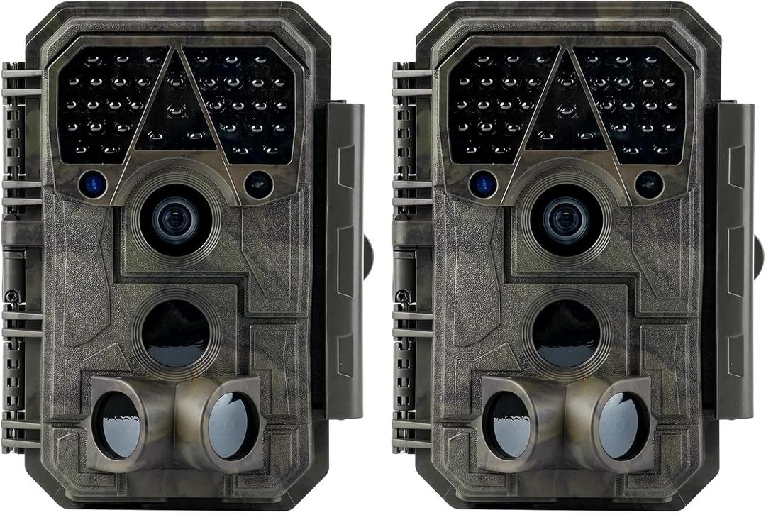 Meidase 2 Pack (Non-Cellular, Non-WiFi) Trail Camera P70, 64MP 1296p, No-Glow IR Night Vision, Motion Activated, Waterproof, Game Camera