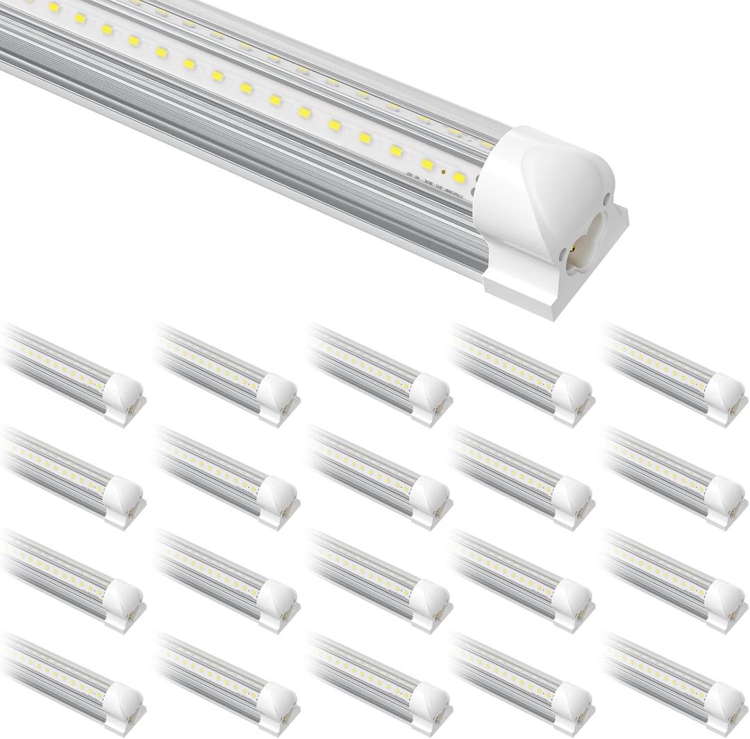 20-Pack 4FT T8 LED Shop Light, 42W 6300 Lumen 5000K Daylight, Linkable with Plug Shop Lights for Garage Ceiling Workshop Commercial Lighting, 