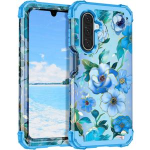 Hekodonk for Galaxy A17 5G Case,Three Layer Heavy Duty Shockproof Protection Hard Plasti c+Soft Silicone Full Body Drop Protective Case for Samsung Galaxy A17 5G 6.7 inch,Light Blue