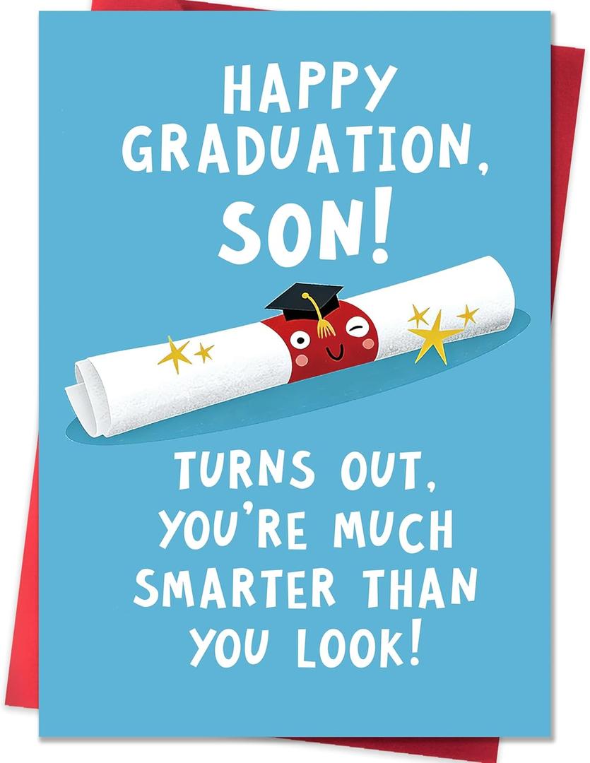 2 x Graduation Card Gifts for Son,Son Graduation Card 2026 from Mom with Envelope