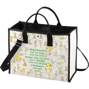 LEVLO Fairy Tale Cosmetic Make Up Bag Pixie Fans Inspired Gift You Are Braver Stronger Smarter Than You Think Makeup Zipper Pouch Bag For Women Girls (Always Tinker LT)