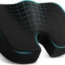 Seat Cushion, Memory Foam Office Chair Cushion - Black, Large