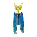 iSHOWcos Slave for You Costume Sexy Bra Blue Shorts Skirt Suit Stage Performance Dance Dress Halloween Outift (Medium)