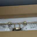 Gold Bathroom Vanity Light, 4-Light Bathroom Light Fixtures Over Mirror, Traditional Vanity Lights for Living Room, Milk White Bell Glass Shades, Standard E26 Base, Aged Brass