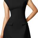 DAAWENXI Women's Sexy Mock Neck Cap Sleeve Mini Dress Summer Bodycon Club Party Dresses (Black)