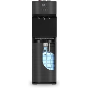 Brio Self Cleaning Bottom Loading Water Cooler Water Dispenser Black Stainless Steel - 3 Temperature Settings - Hot, Room & Cold Water